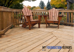 Helical anchors for deck foundations. 