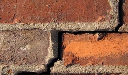 close up crack in brick