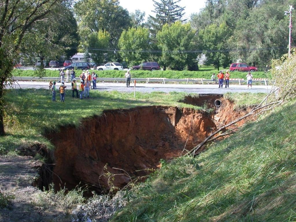 large sinkhole