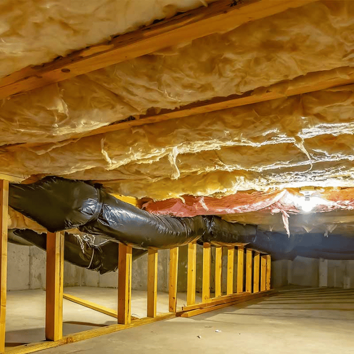 Falling insulation in crawl space